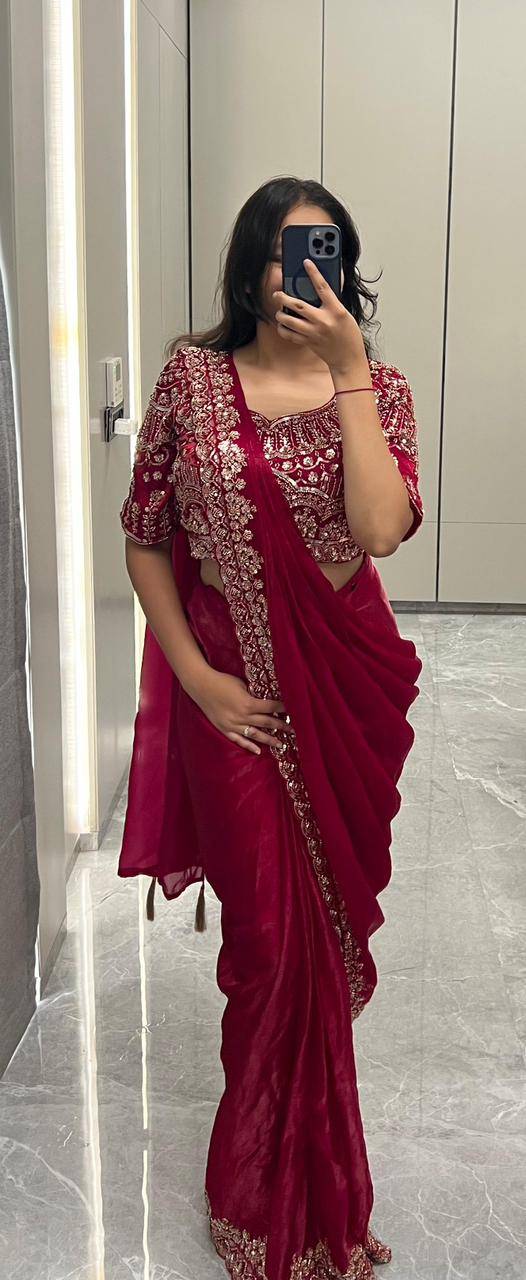 A411 By Amoha Trendz 411 A TO 411 C SERIES Indian Traditional Wear Collection Fancy Colorful Party Wear Stitched Sarees At Wholesale Price